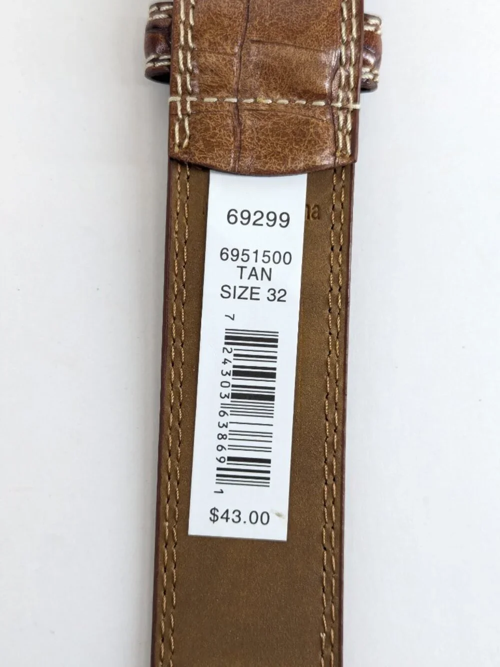 Greg Norman Men's Croco Print Golf Belt Tan 32